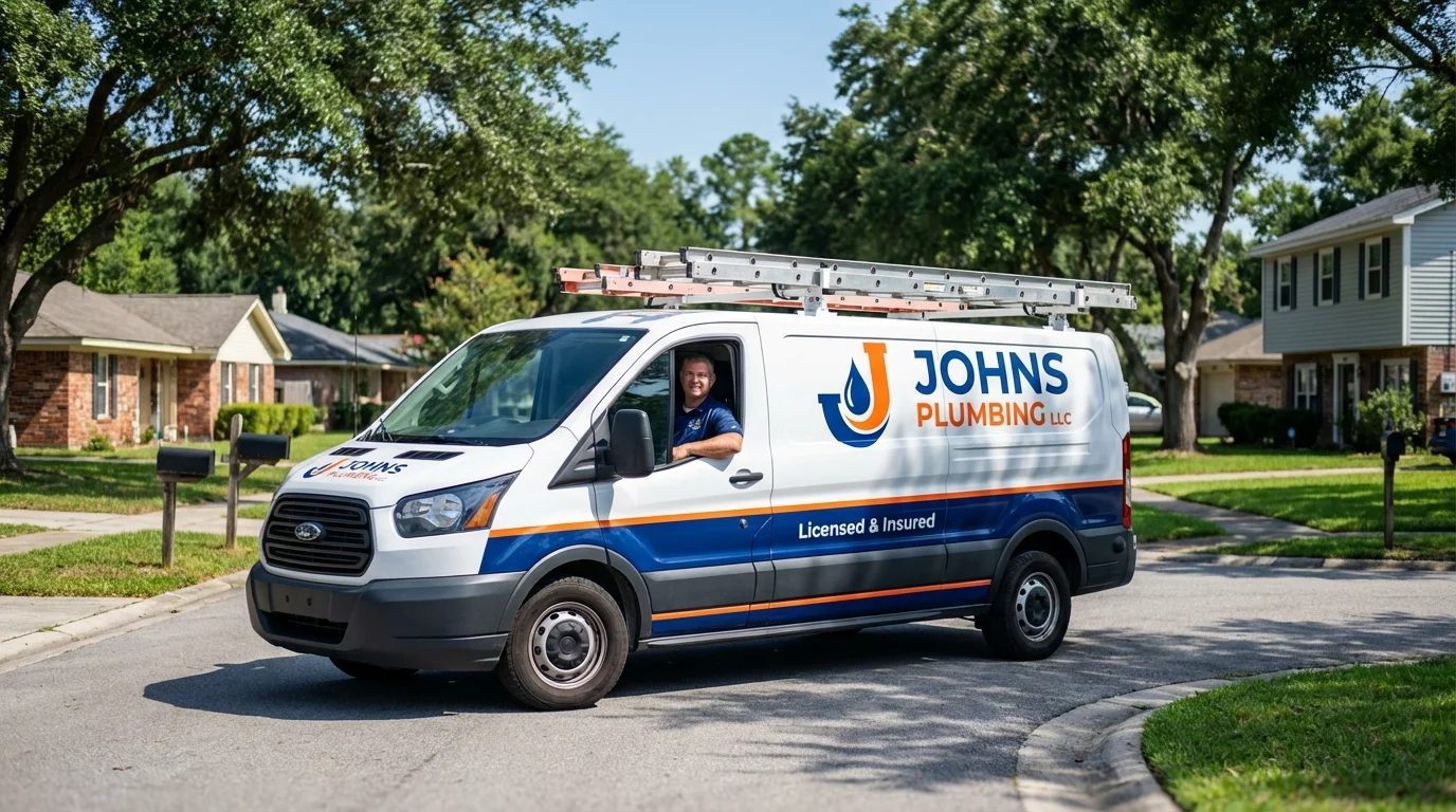 Johns Plumbing LLC service van in Kingsburg, CA