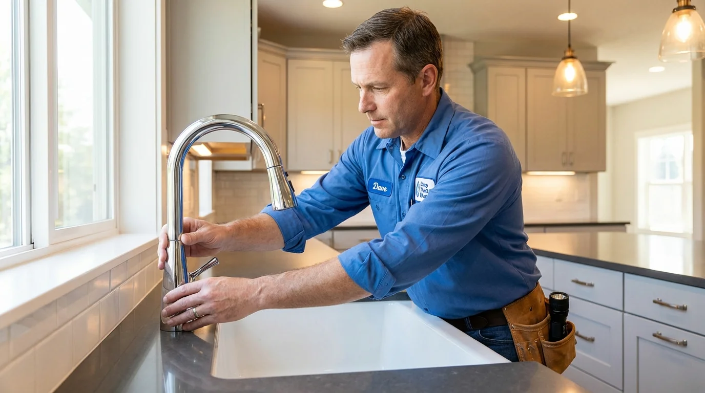 Kitchen faucet installation by Johns Plumbing LLC in Kingsburg