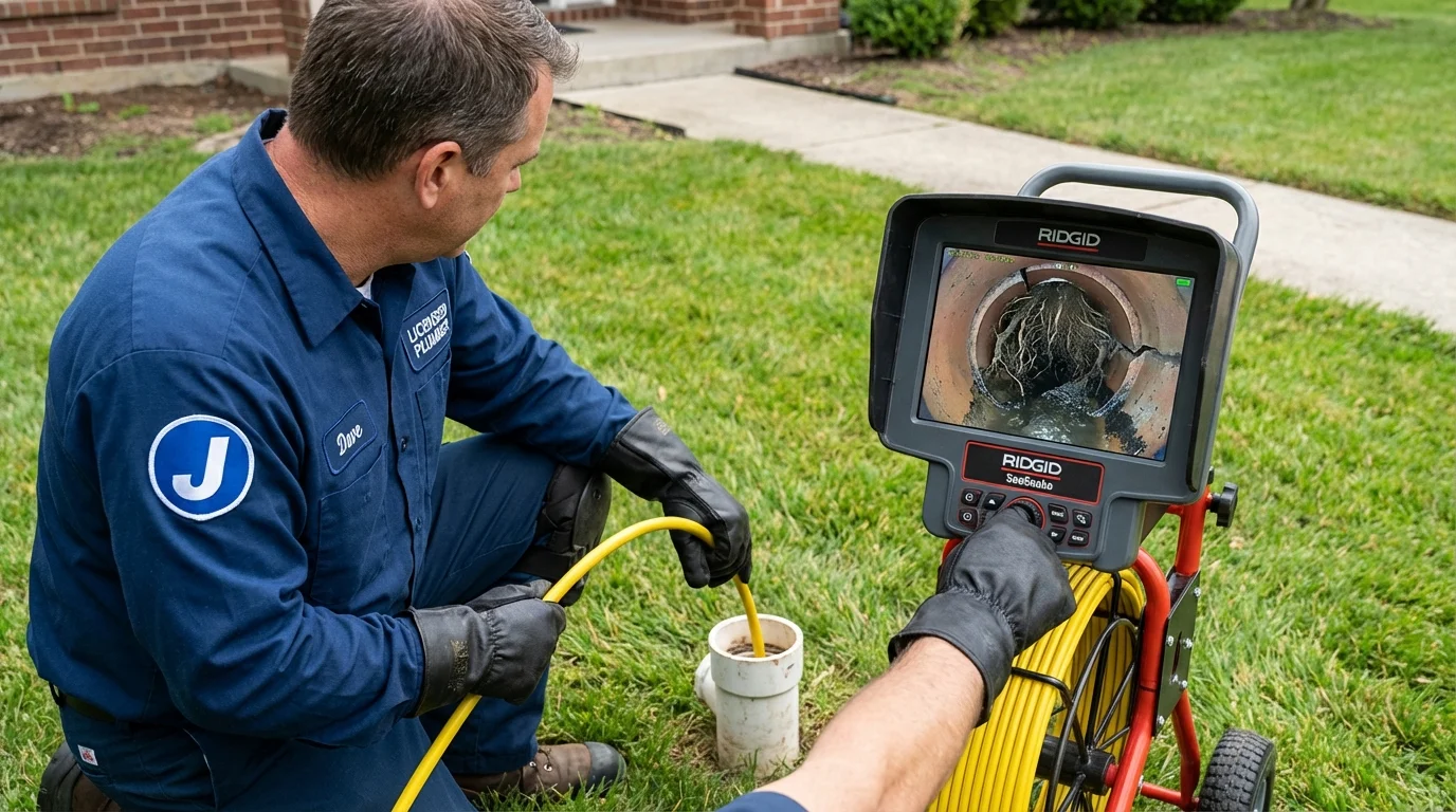 Sewer camera inspection being performed by Johns Plumbing LLC in Kingsburg